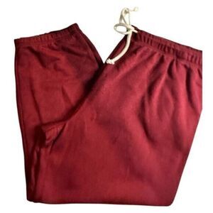 NWT Arizona Jean Co Plus Size Maroon Fleece Joggers Drawstring Waist - Size 3XL